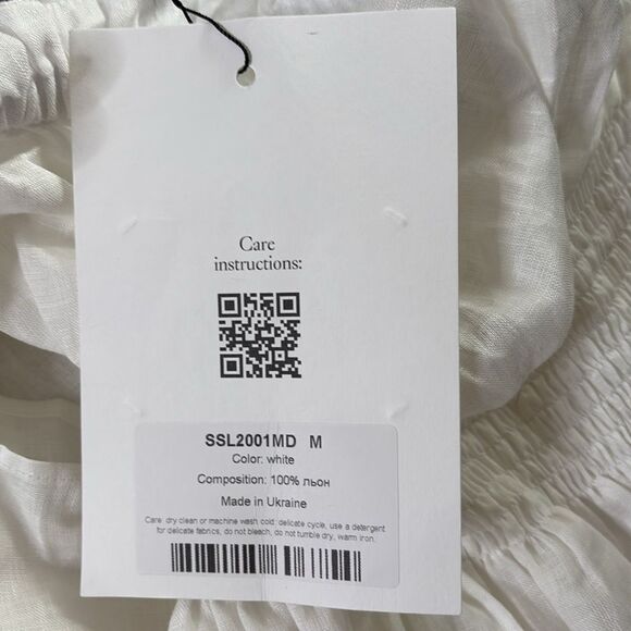 SLEEPER Michelin Linen Off-Shoulder Dress NWT M $320 - Picture 7 of 11